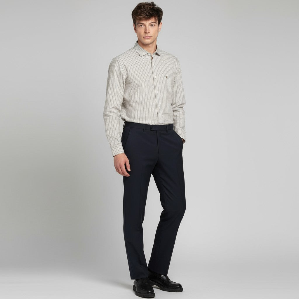 Men's navy blue city pants in serge blanco
