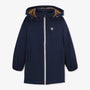 Boys' parka with water-repellent fleece lining in dark navy blue Stormer SERGE BLANCO