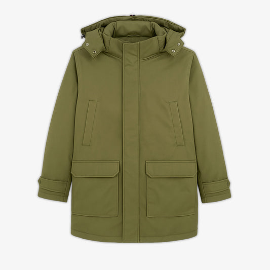 John men's winter parka in khaki green serge blanco