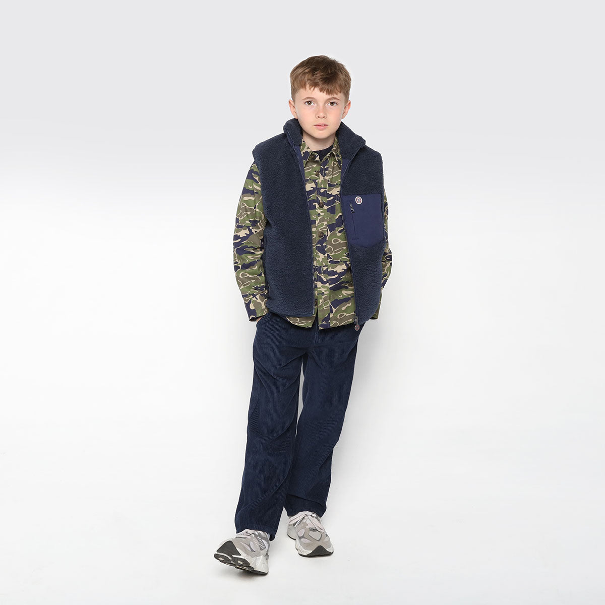 Blue sleeveless fleece jacket for boys Montreal SERGE BLANCO LOOK