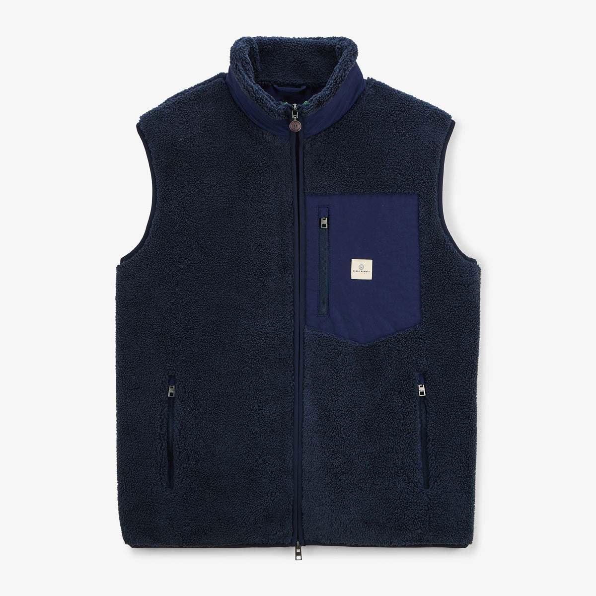 Blue sleeveless fleece jacket for men, Montreal, SERGE BLANCO