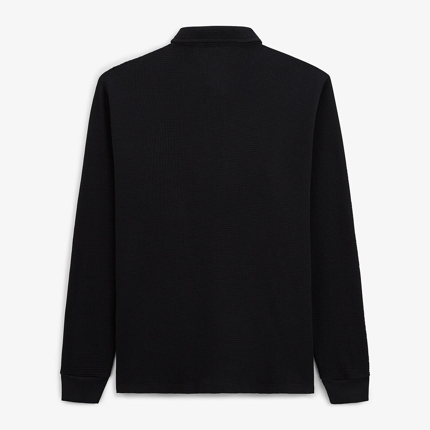 SERGE BLANCO black waffle polo shirt for men