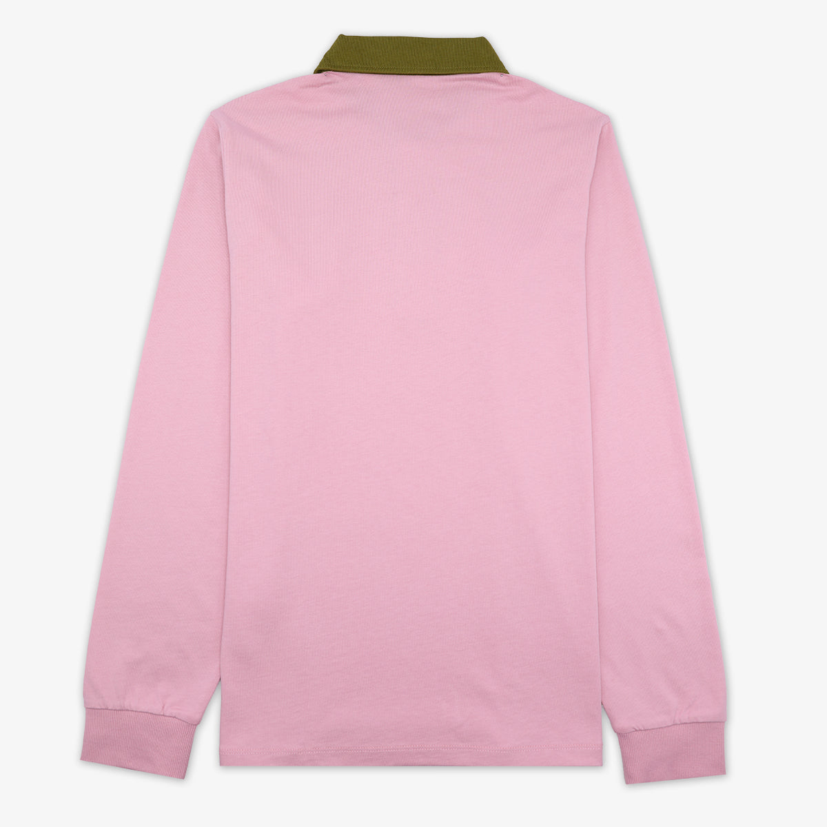 Men's pink long-sleeved cotton jersey polo shirt, serge blanco