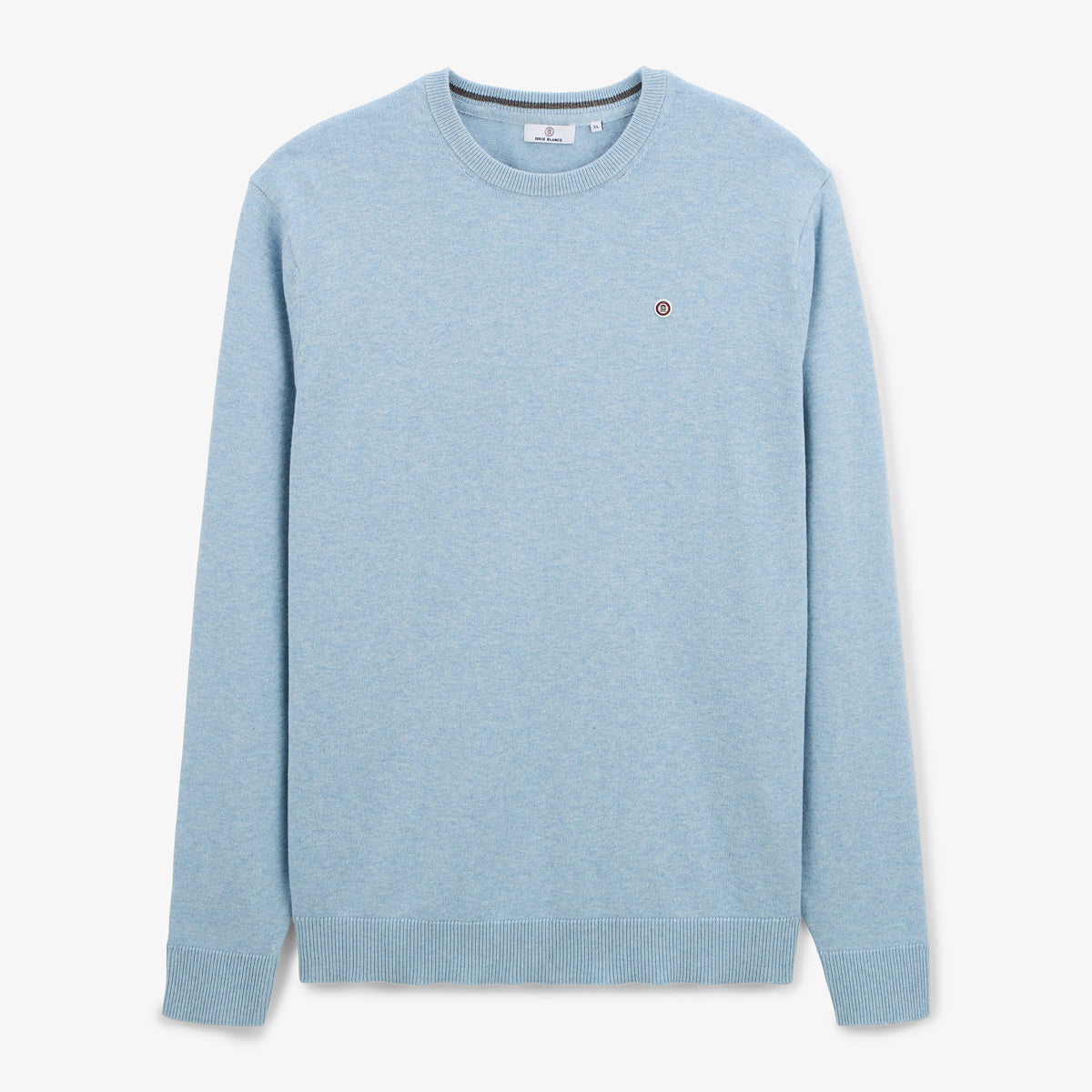 SERGE BLANCO blue cotton crew neck sweater