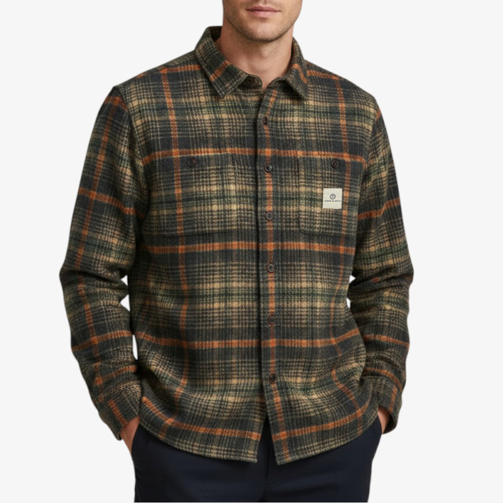 Clovis Play Men's Gray Checkered Overshirt SERGE BLANCO