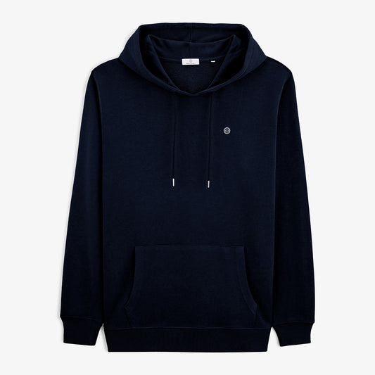 Men's navy blue cotton hoodie SERGE BLANCO