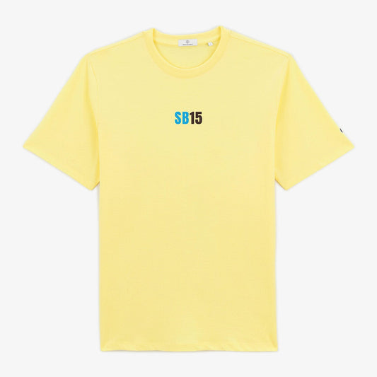 SB15 Yuzu yellow cotton men's T-shirt in blanco serge