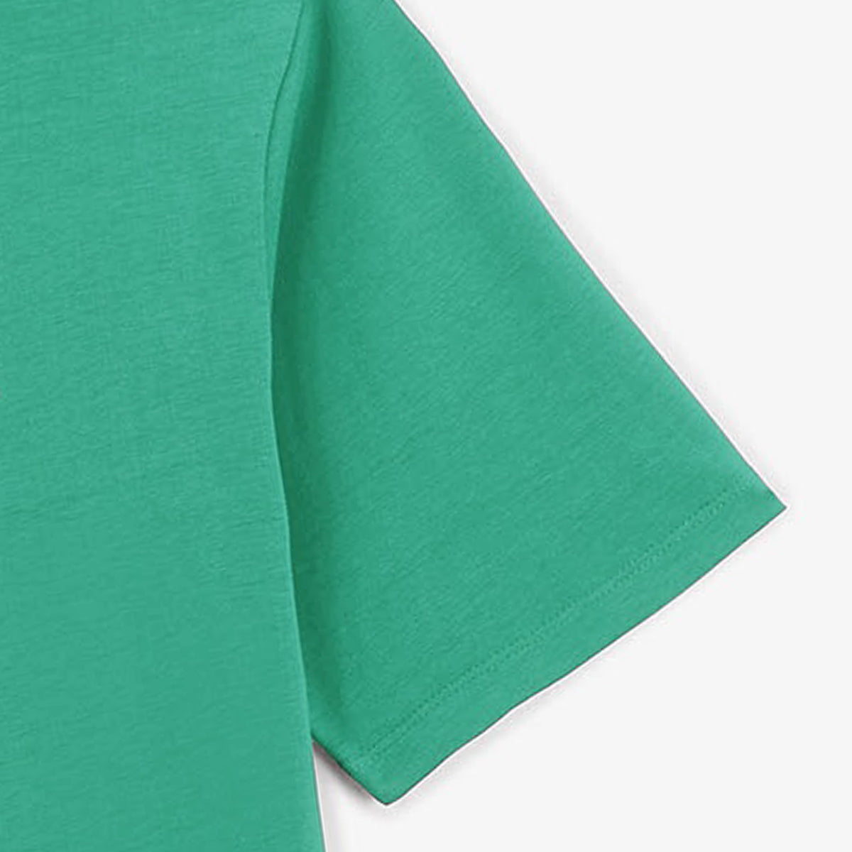 Theo round neck T-shirt in turquoise blue cotton MEN SERGE BLANCO