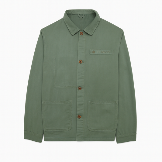 Wendel khaki green cotton worker jacket for men Serge Blanco