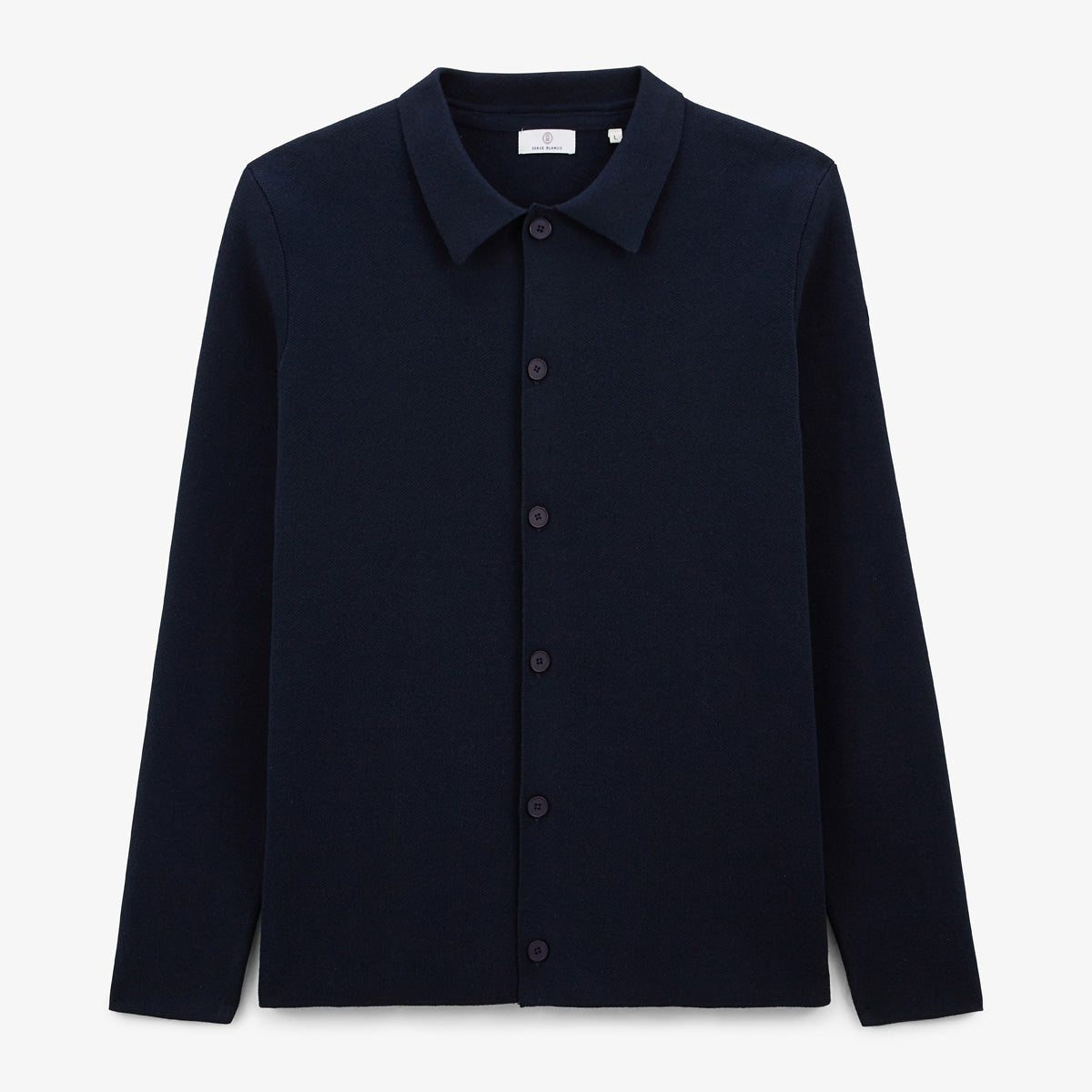 Dark Navy Blue Polo Neck Cardigan Messi Men SERGE BLANCO