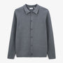 Men's Messi Heather Gray Polo Neck Cardigan SERGE BLANCO