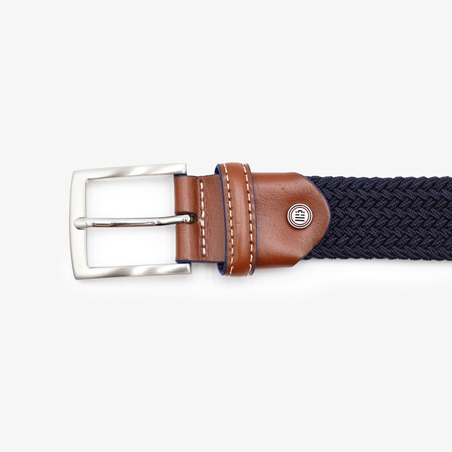 SERGE BLANCO Men's Adjustable Braided Elastic Belt in Midnight Blue