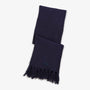 SERGE BLANCO men's dark blue plain fringed scarf