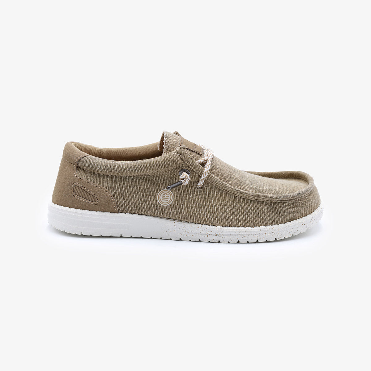 Saint Jean Beige Canvas Boat Shoes for Men by SERGE BLANCO