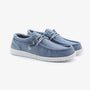 Saint Jean Denim Blue Canvas Boat Shoes for Men by SERGE BLANCO