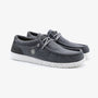 Saint Jean Boat Shoes in Carbon Gray Canvas for Men by SERGE BLANCO