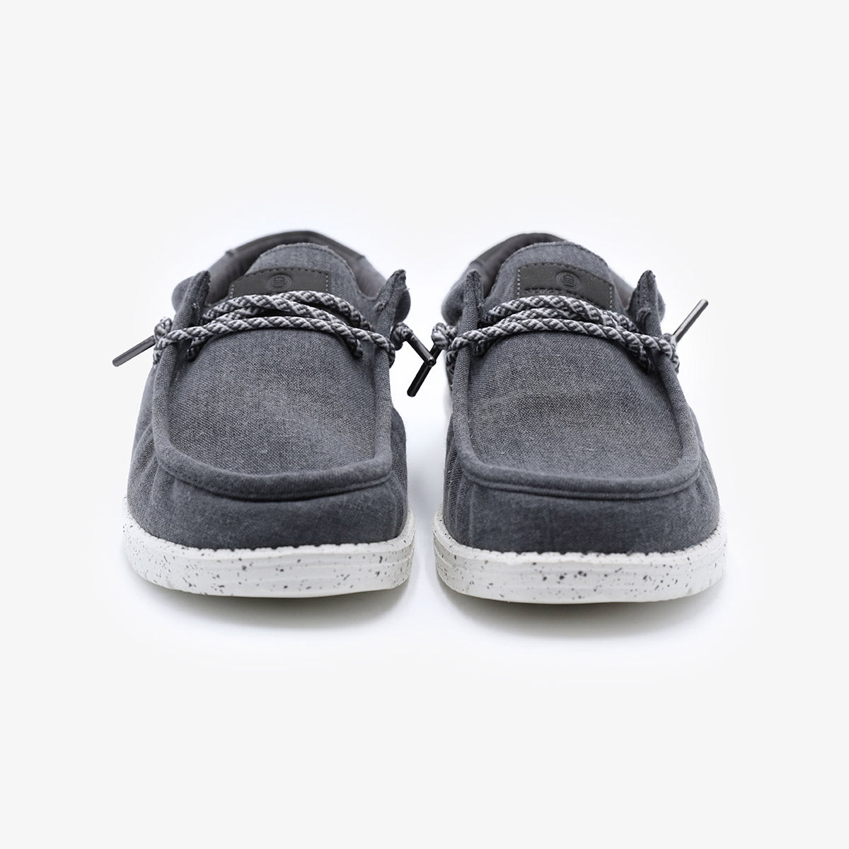 Saint Jean Boat Shoes in Carbon Gray Canvas for Men by SERGE BLANCO