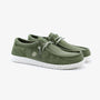 Saint Jean Olive Green Canvas Boat Shoes for Men by SERGE BLANCO