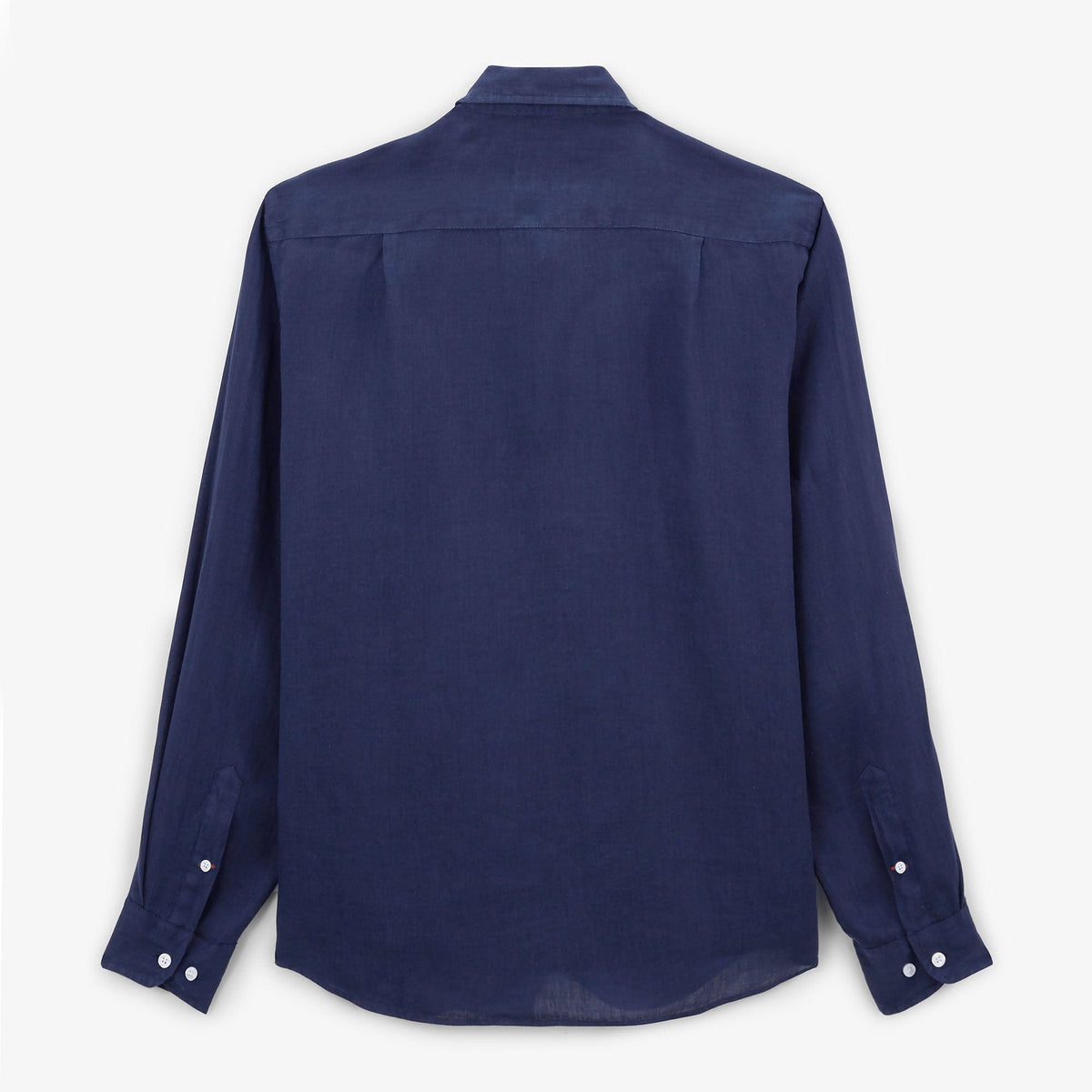 Charles Long-Sleeved Shirt in Midnight Blue Linen for Men SERGE BLANCO