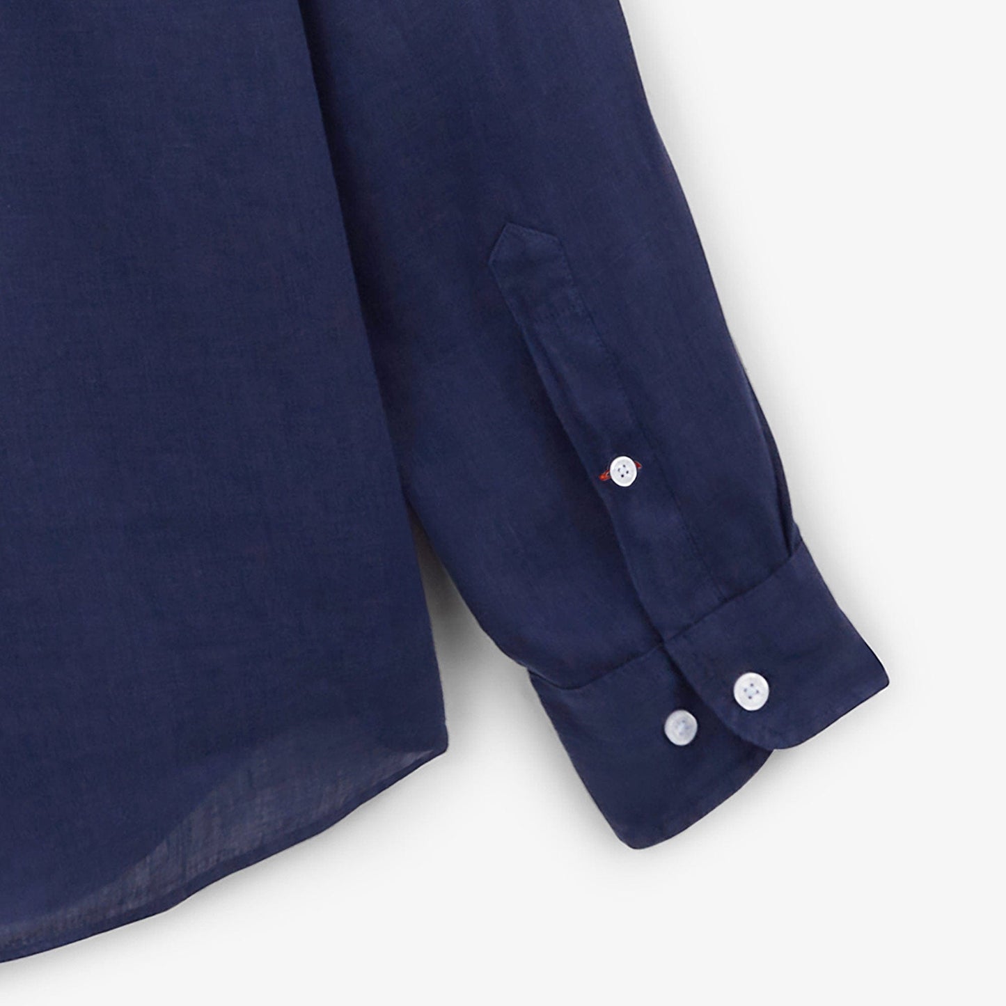 Charles Long-Sleeved Shirt in Midnight Blue Linen for Men SERGE BLANCO