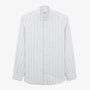 Men's White Long-Sleeved Cotton Shirt with Stripes SERGE BLANCO