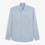 Men's Long-Sleeved Cotton Shirt with Blue Patterns SERGE BLANCO