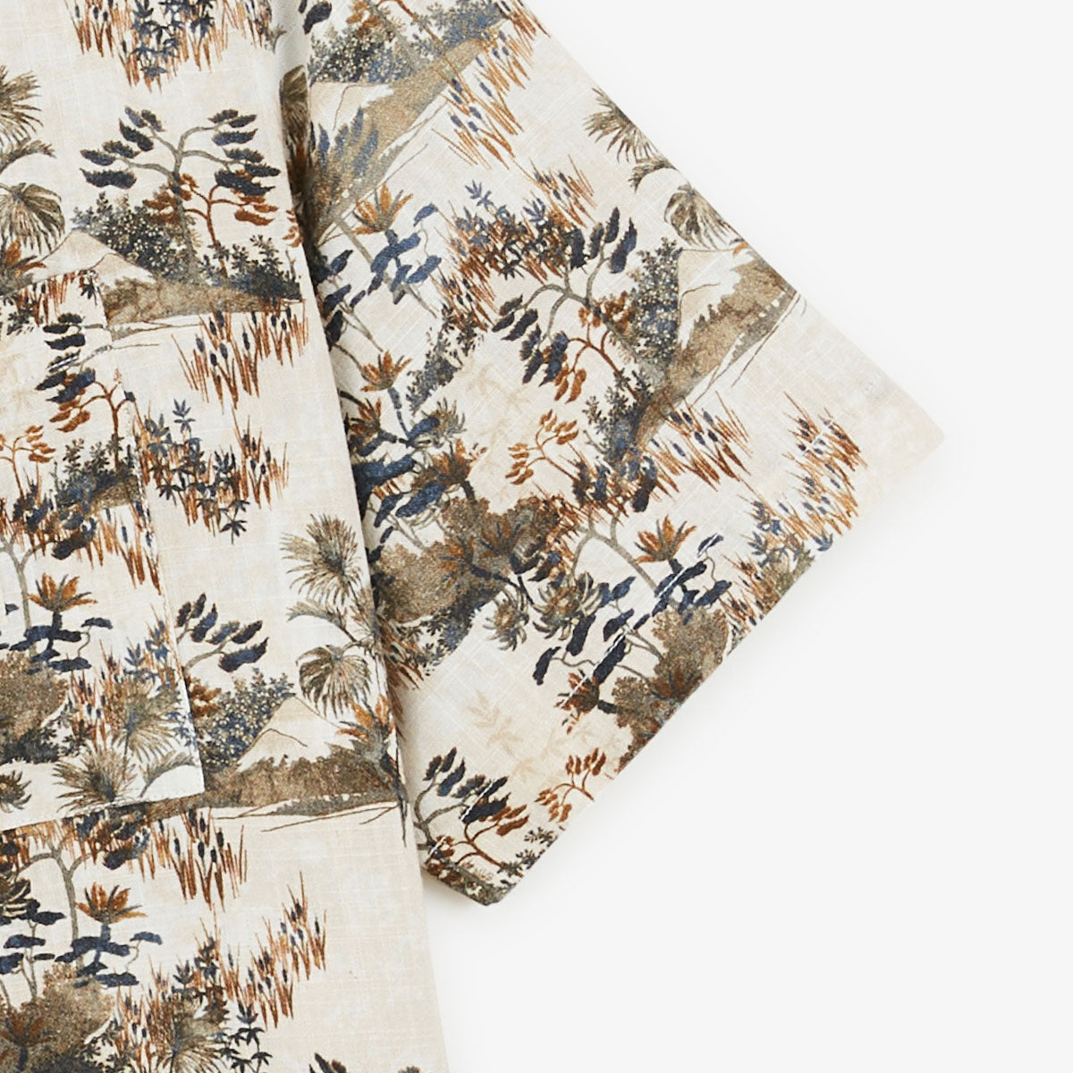 Men's Short-Sleeved Shirt With Leaf Print SERGE BLANCO