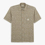 Men's Short Sleeve Shirt with Chest Pocket, Military Green Pattern SERGE BLANCO