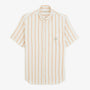 PLAY Men's White Striped Short-Sleeved Cotton Shirt SERGE BLANCO