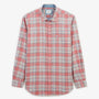 Men's pink cotton checked long-sleeved shirt by SERGE BLANCO