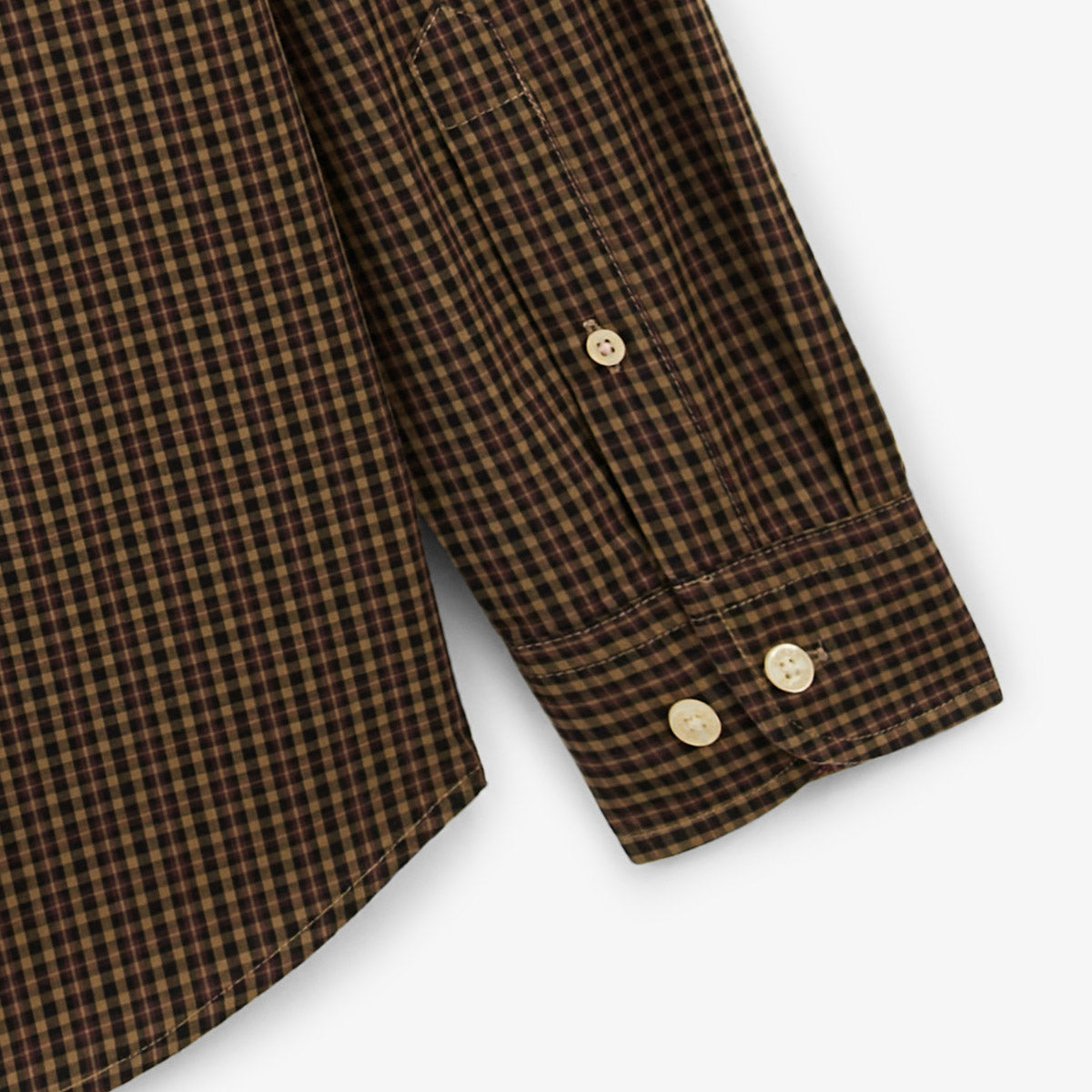 Charles Homme SERGE BLANCO navy blue small check cotton long-sleeved shirt