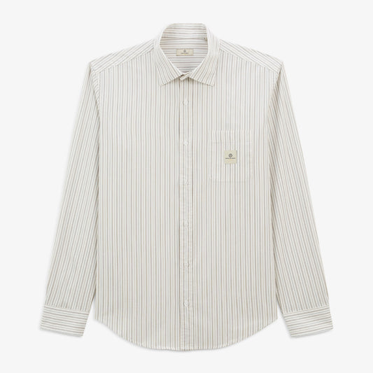 Charles Play Men's Long-Sleeved Striped Cotton Shirt SERGE BLANCO