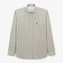 Charles Homme SERGE BLANCO military green striped long-sleeved cotton shirt
