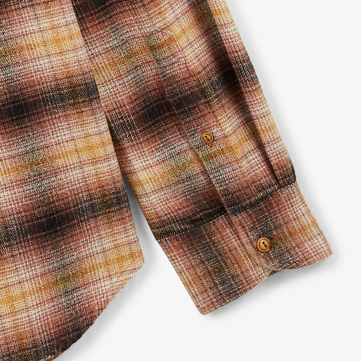 Charles Men's SERGE BLANCO long-sleeved cotton shirt with Mao collar and copper check pattern