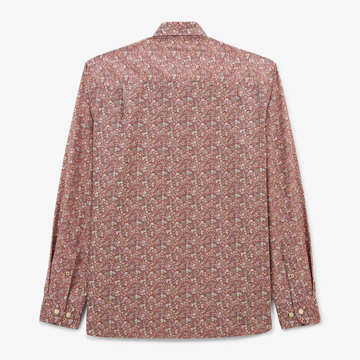 Charles Men's Merlot Red Floral Print Cotton Long Sleeve Shirt with Chest Pocket by SERGE BLANCO