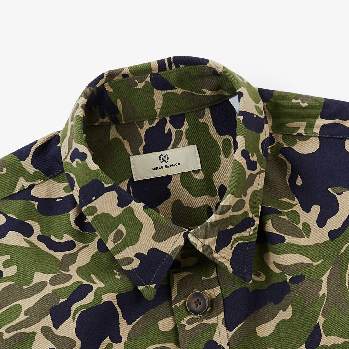 Long-sleeved cotton shirt with camouflage pattern and two chest pockets Clovis Junior SERGE BLANCO