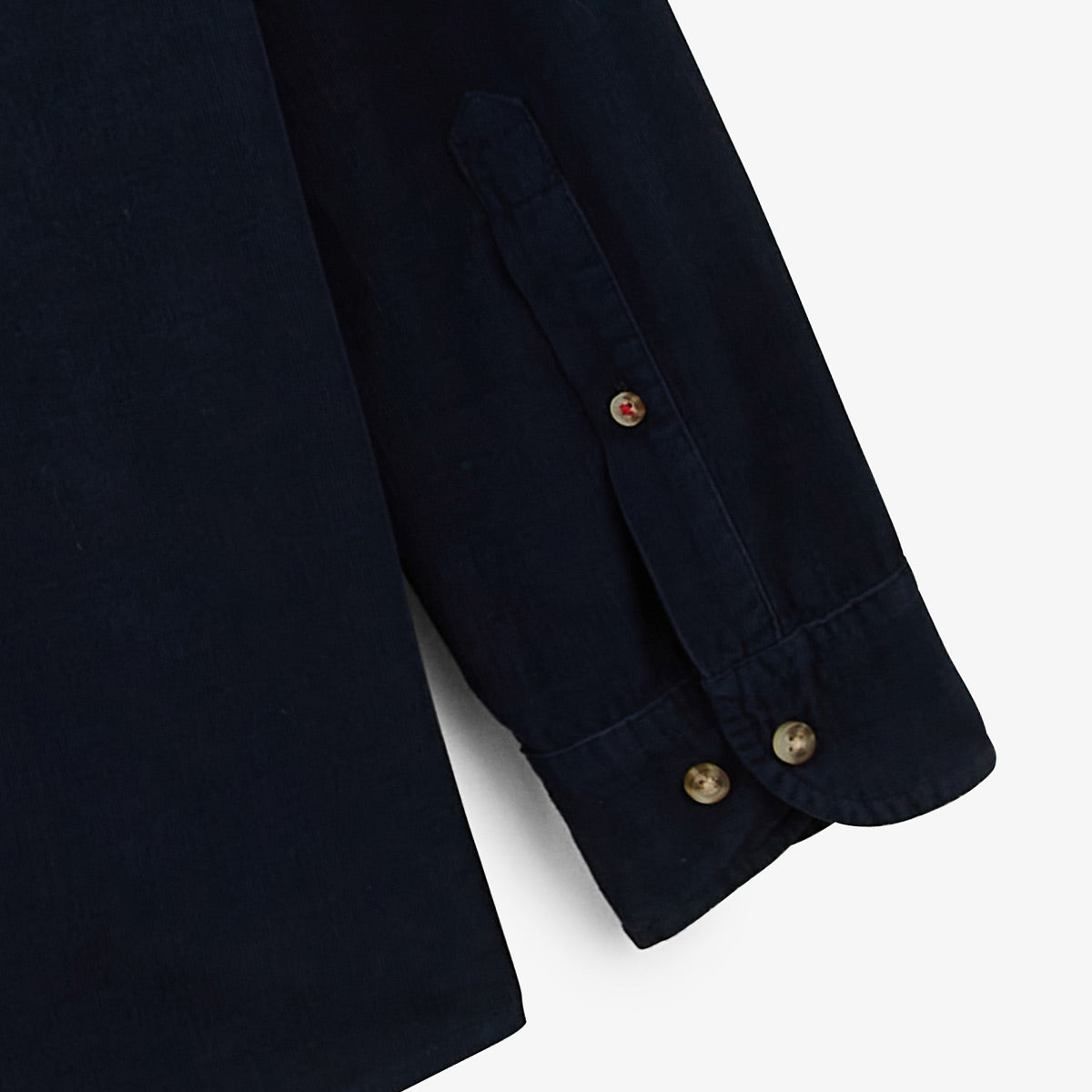 Charles Men's Dark Navy Plain Cotton Twill Long-Sleeved Shirt SERGE BLANCO