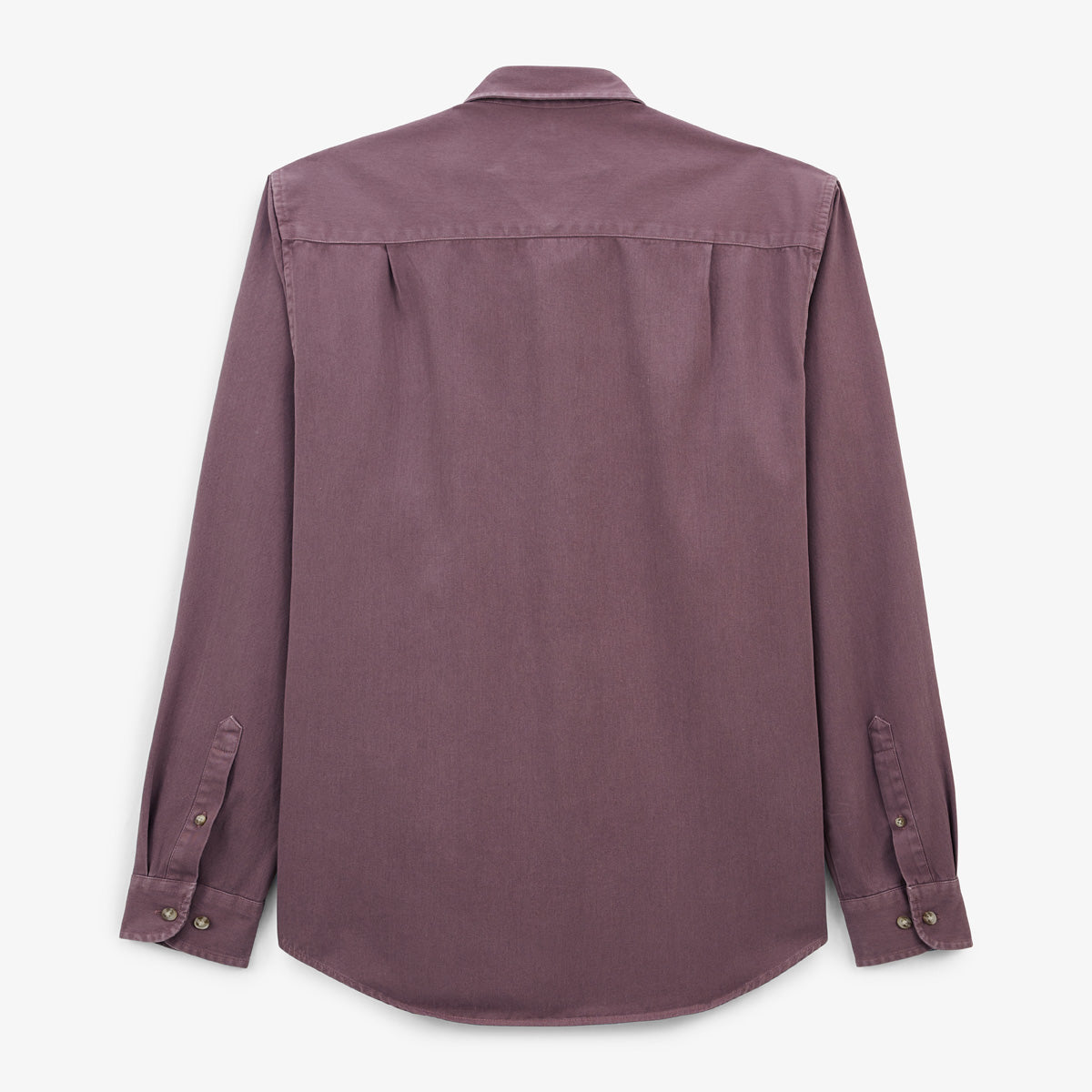 Charles Men's Plain Purple Cotton Twill Long-Sleeved Shirt SERGE BLANCO