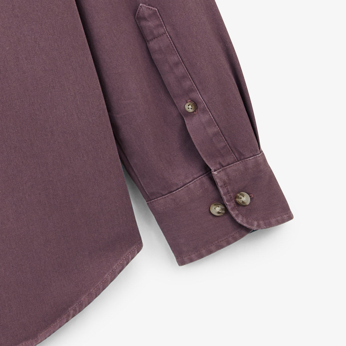 Charles Men's Plain Purple Cotton Twill Long-Sleeved Shirt SERGE BLANCO