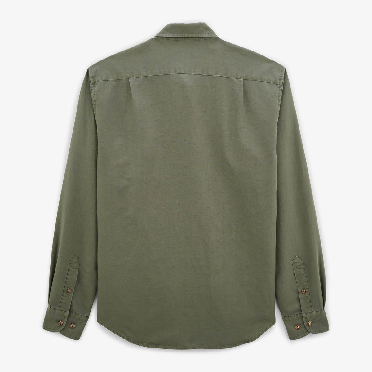 Carl Men's Long Sleeve Oxford Shirt in Teak Green SERGE BLANCO