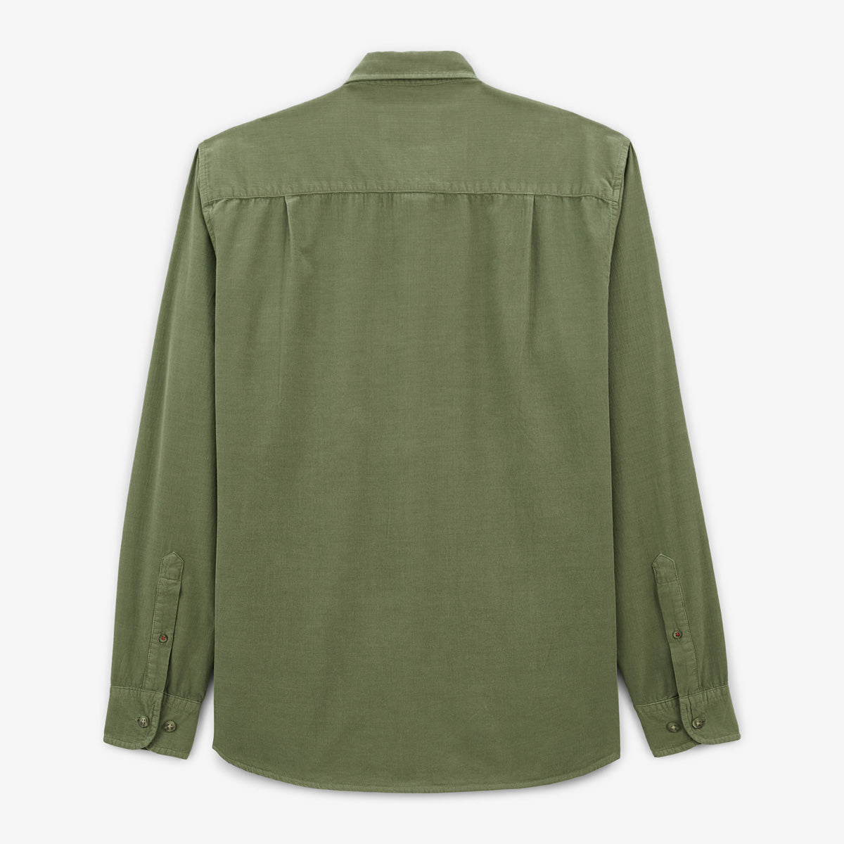 Charles Homme SERGE BLANCO military green cotton velvet plain long-sleeved shirt