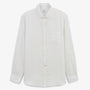Plain white long-sleeved linen shirt for men by SERGE BLANCO