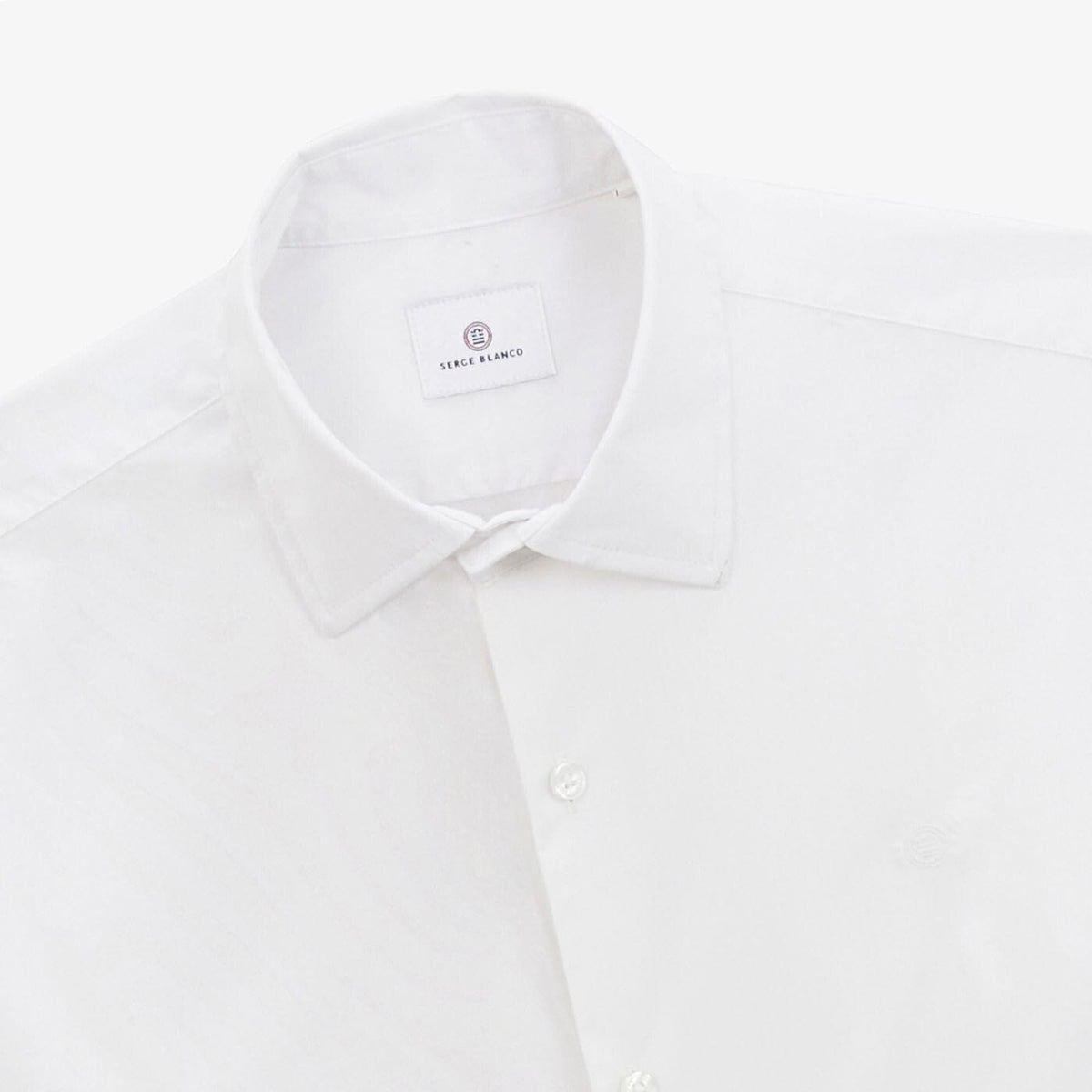 SERGE BLANCO Men's White Comfort Poplin Shirt