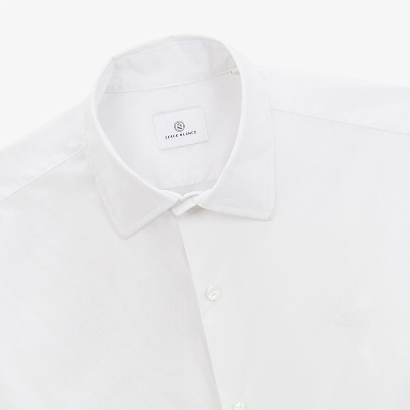 SERGE BLANCO Men's White Comfort Poplin Shirt