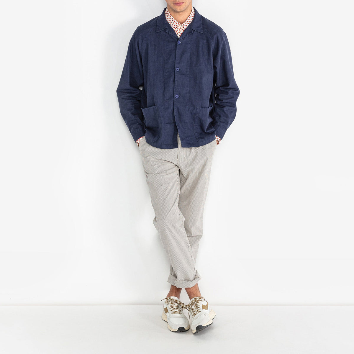 Chino 549 Cotton Striped Tennis Ecru Men's SERGE BLANCO