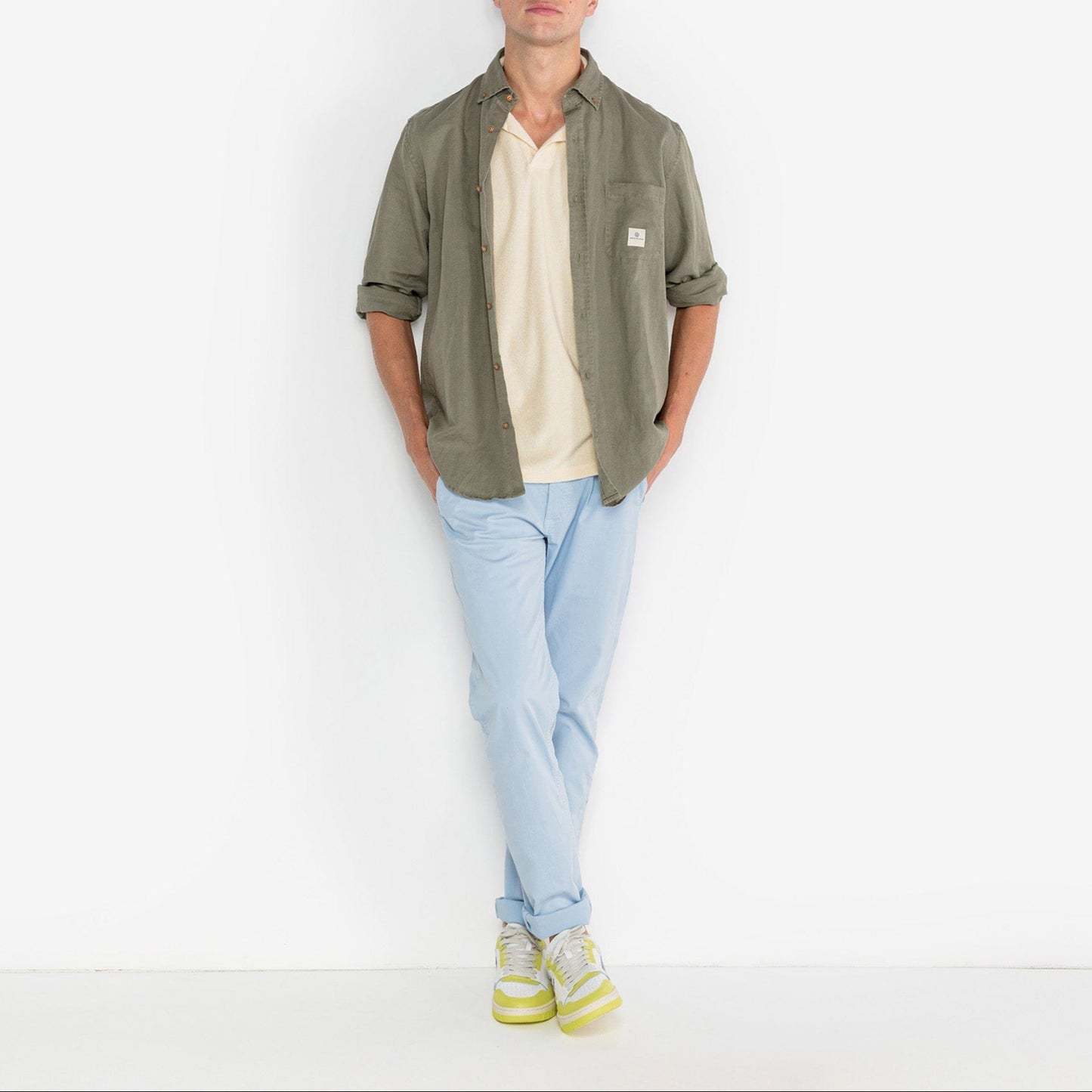 Chino 702 Comfort Fit Sky Blue Cotton Men's SERGE BLANCO