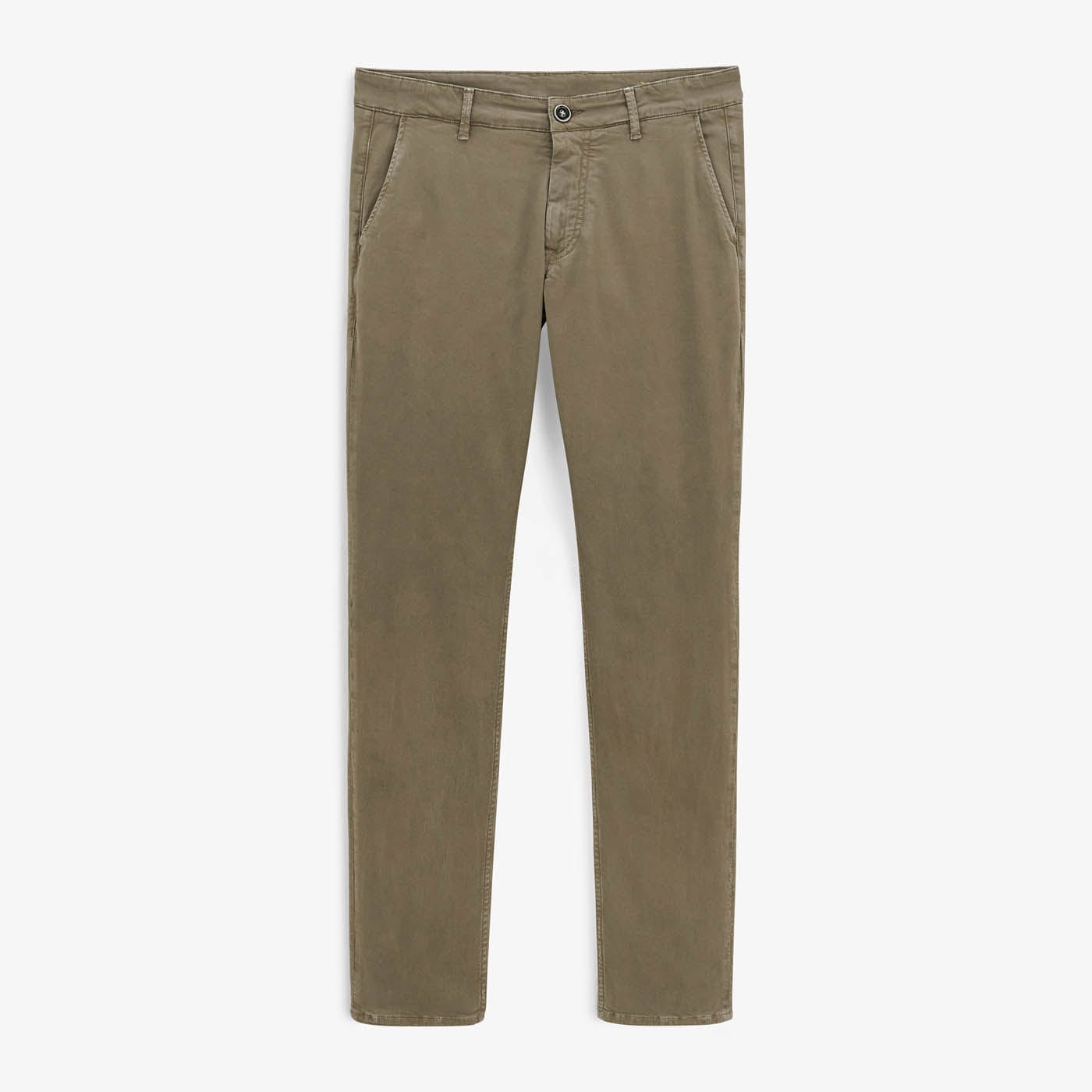 Men's Comfort Fit Cotton Chino Pants in Military Green by SERGE BLANCO