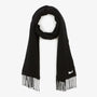 Plain black wool scarf