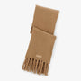 Men's plain hazelnut brown fringed scarf SERGE BLANCO