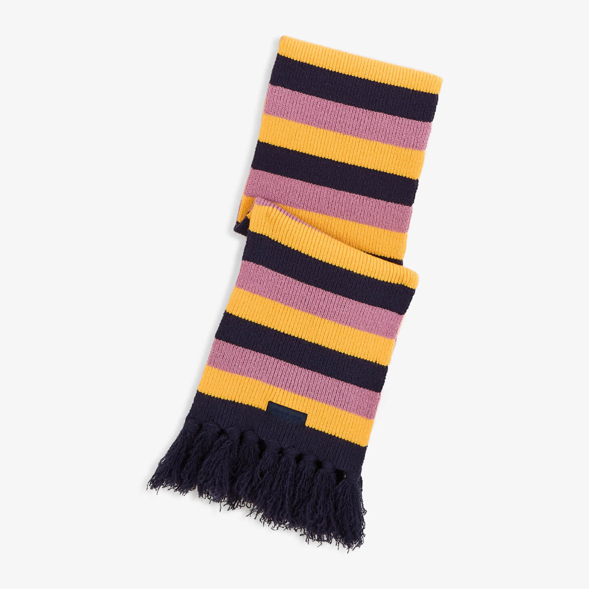 Purple, yellow, and blue striped scarf for men by SERGE BLANCO